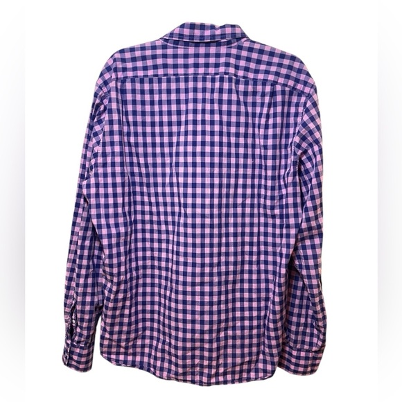 J Crew button down slim fit shirt gingham plaid preppy dusty peony Baltic blue L - Picture 2 of 8
